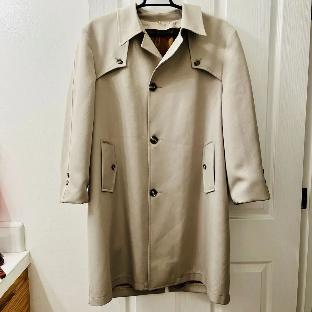 Vtg Sterlingwear of Boston Men's 44 70s Lined Coat Western Union Made USA Jacket - Picture 1 of 16